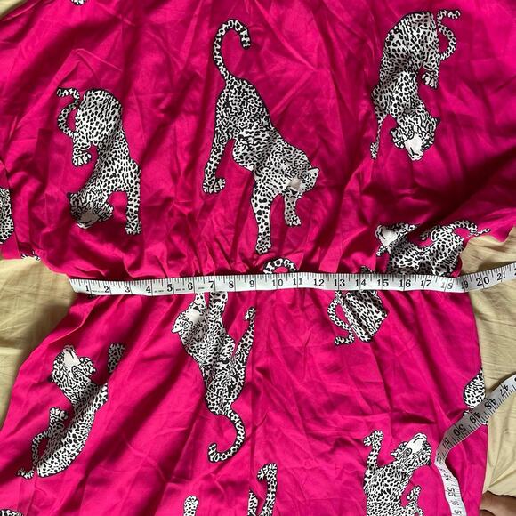 Hot Pink Leopard Collared Maxi Dress, Size 3XL - Picture 3 of 6